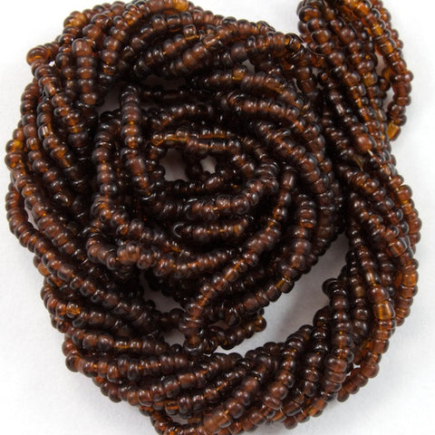 16/0 Transparent Dark Brown Antique Seed Bead-General Bead