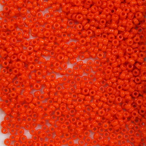 14/0 Opaque Bright Orange Antique Seed Bead-General Bead