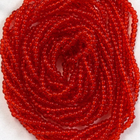 14/0 Transparent Red-Orange Antique Seed Bead-General Bead