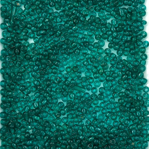 14/0 Transparent Teal Antique Seed Bead-General Bead