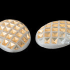 18mm x 25mm White and Gold Oval Vintage Cabochon #XS1-A