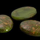 Vintage 13mm x 18mm Gold Flecked Avocado Green Cabochon #XS100-G