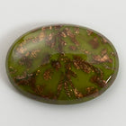 Vintage 13mm x 18mm Gold Flecked Avocado Green Cabochon #XS100-G