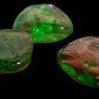 Vintage 19mm Crystal/Green/Copper Triangle Cabochon #XS100-H