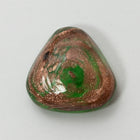 Vintage 19mm Crystal/Green/Copper Triangle Cabochon #XS100-H