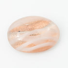 Vintage 10mm x 13.5mm Rose Gold/White Stripe Oval Cabochon #XS100-A-2