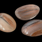 Vintage 10mm x 13.5mm Rose Gold/White Stripe Oval Cabochon #XS100-A-2