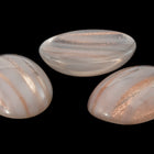 Vintage 10mm x 13.5mm Rose Gold/Light Gray Stripe Oval Cabochon #XS100-C-2
