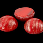 Vintage 8mm Red/Gold Glitter Stripe Round Cabochon #XS100-F-1