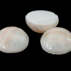 Vintage 8mm White/Gold Glitter Stripe Round Cabochon #XS100-F-2