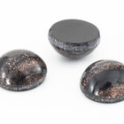 Vintage 8mm Black/Gold Glitter Stripe Round Cabochon #XS100-F-3
