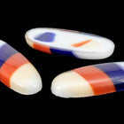 Vintage 10mm x 26mm Beige/Brown/Navy Stripe Oval Cabochon #XS103-A