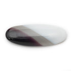 Vintage 10mm x 26mm Black/Gray/White Stripe Oval Cabochon #XS103-E