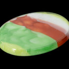 Vintage 30mm x 40mm Carnelian/Green/White Stripe Oval Cabochon #XS103-G