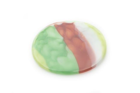 Vintage 30mm x 40mm Carnelian/Green/White Stripe Oval Cabochon #XS103-G