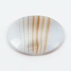 Vintage 18mm x 25mm Terracotta/Ochre/White Stripe Oval Cabochon #XS105-E