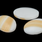 Vintage 13mm x 18mm White Oval Cabochon with Beige Stripe #XS106-A