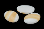Vintage 13mm x 18mm White Oval Cabochon with Beige Stripe #XS106-A