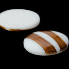 Vintage 13mm x 18mm White Oval Cabochon with Brown Stripe #XS106-C