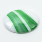 Vintage 18mm x 25mm White Oval Cabochon with Green Stripe #XS106-F