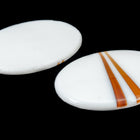 Vintage 30mm x 40mm White Oval Cabochon with Brown Stripe #XS106-H