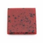 Vintage 15mm Black Speckled Red Square Cabochon #XS107-B