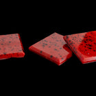 Vintage 15mm Black Speckled Red Square Cabochon #XS107-B