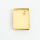 Vintage 12mm x 16mm Frosted Yellow Rectangle Cabochon with Setting #XS108-B-2