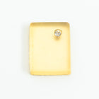 Vintage 12mm x 16mm Frosted Yellow Rectangle Cabochon with Rhinestone #XS108-B-1
