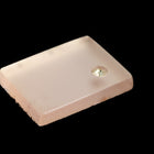 Vintage 12mm x 16mm Frosted Pale Pink Rectangle Cabochon with Rhinestone #XS108-E-1