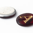 Vintage 10mm x 12mm Ruby/Gold "A" Letter Cabochon #XS110-A-1
