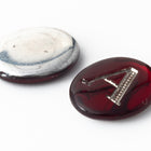 Vintage 10mm x 12mm Ruby/Silver "A" Letter Cabochon #XS110-A-2