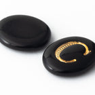 Vintage 10mm x 12mm Black/Gold "C" Letter Cabochon #XS110-C