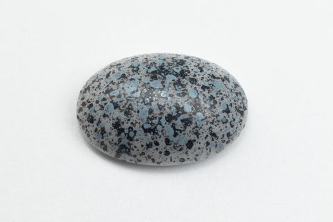 Vintage 10mm x 14mm Black Flecked Light Gray Oval Cabochon #XS112-A