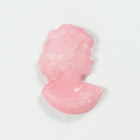 Vintage 12mm Matte Pink Glass Right Facing Lady's Profile #XS115-C-1