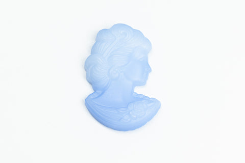 Vintage 12mm Matte Light Blue Right Facing Lady's Profile #XS115-E-1