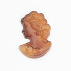 Vintage 12mm Matte Brown Left Facing Lady's Profile #XS115-F-2