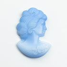 Vintage 16.5mm Matte Light Blue Right Facing Lady's Profile #XS115-G-1
