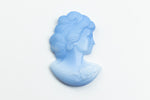 Vintage 16.5mm Matte Light Blue Right Facing Lady's Profile #XS115-G-1