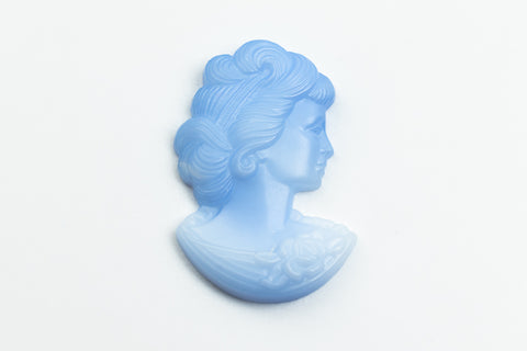 Vintage 16.5mm Matte Light Blue Right Facing Lady's Profile #XS115-G-1