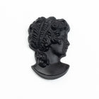 Vintage 9mm x 14mm Matte Black Right Facing Lady's Profile #XS115-H