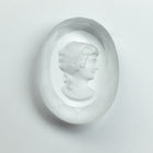 Vintage 18mm x 25mm Crystal Lady's Profile Intaglio Oval with Faceted Edge #XS115-L