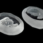 Vintage 18mm x 25mm Crystal Lady's Profile Intaglio Oval with Faceted Edge #XS115-L