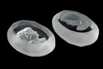 Vintage 18mm x 25mm Crystal Lady's Profile Intaglio Oval with Faceted Edge #XS115-L
