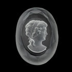 Vintage 18mm x 25mm Crystal Lady's Profile Intaglio Oval with Faceted Edge #XS115-L