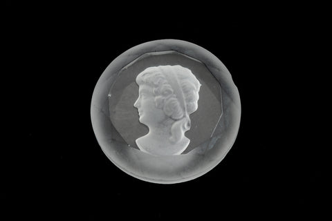 Vintage 18mm Crystal Left Facing Lady's Profile Intaglio #XS115-M-1
