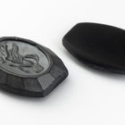 Vintage 23mm x 30mm Gray Figure with Vase Oval Cabochon #XS115-N