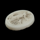Vintage 8mm x 10mm Eggshell Lady in a Garden Oval Cabochon #XS116-A
