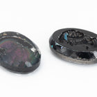 Vintage 13mm x 18mm Black AB Lady's Profile Intaglio Oval #XS116-E