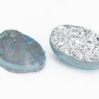 Vintage 13mm x 18mm Blue/Matte Gray AB Lady's Profile Cameo Oval #XS116-F